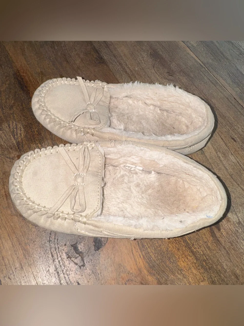 Kids Toddler Girls Cozy Faux Fur Lined Moccasin Slippers size 13